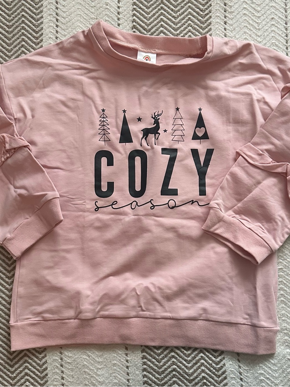 Abby & Evie Pink 'Cozy Season' Graphic Lighweight Sweatshirt